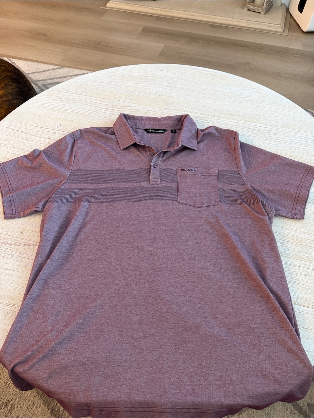 Travis Mathew’s Men's Short Sleeve Polo Shirt in Heathered Mauve